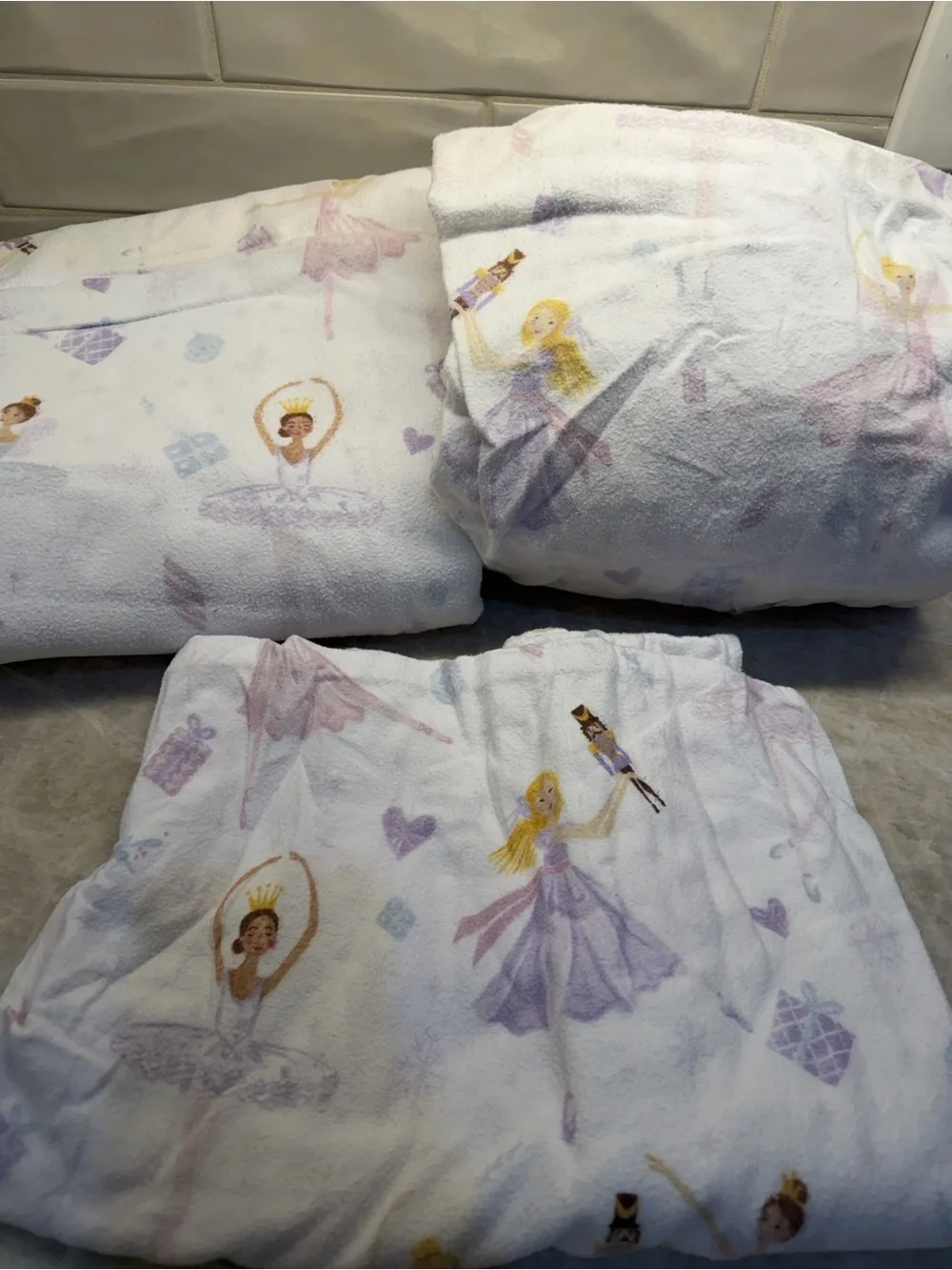 Pottery Barn Kids Nutcracker Flannel Twin Sheet Set (sample, no tags)